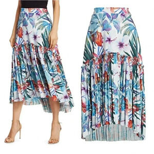 NEW Chiara Boni La Petite Robe Laraine Floral Pleated Skirt Mauritius Resortwear